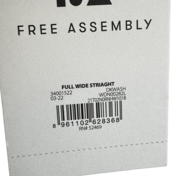 NWT Free Assembly Denim jeans the full wide straight size 10 short - Picture 8 of 8